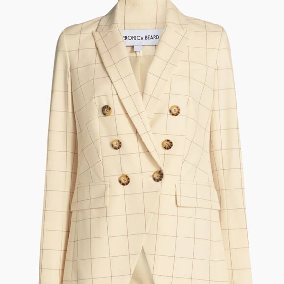 Veronica Beard Jackets & Blazers - NWT: Veronica Beard Charleston Plaid Double-Breasted Jacket in Ecru Deep Ochre